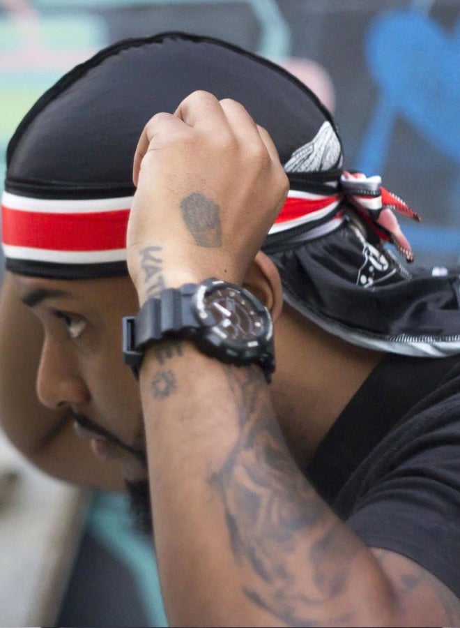 ForceWave 4PCS Silky Durags for Men 360 Waves, Designer Do Rag, 1 Wave Cap (Wing Blue Black Red) - Image 5