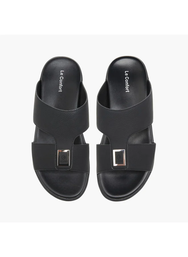 Le Confort Men Metal Accent Slip-On Comfort Sandals