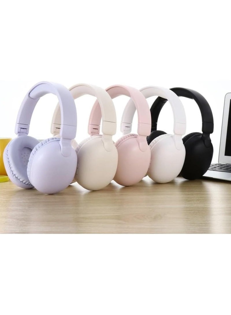 Denx DENX DX649 Wireless and Wired Dual Working Modes Headphones, Foldable, HD Stereo, Over Ear Comfort, Gaming Headset Headphones, with External Microphone and Support SD Card (White)  - Image 5