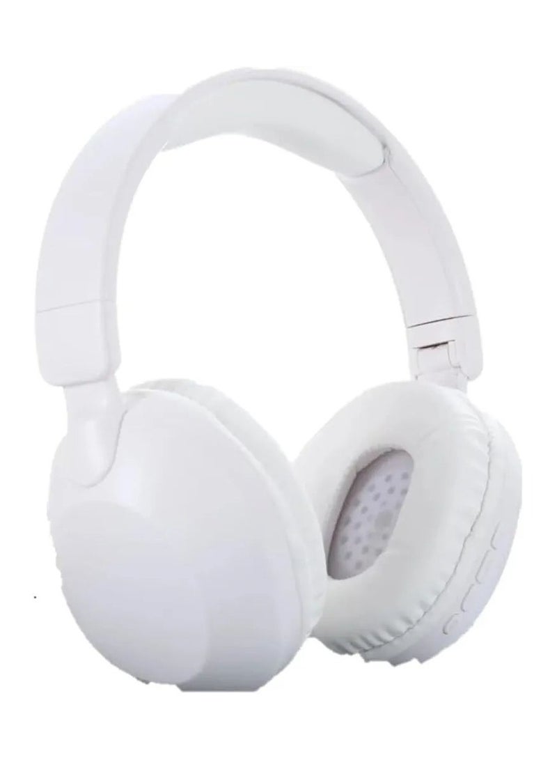 Denx DENX DX649 Wireless and Wired Dual Working Modes Headphones, Foldable, HD Stereo, Over Ear Comfort, Gaming Headset Headphones, with External Microphone and Support SD Card (White)  - Image 1
