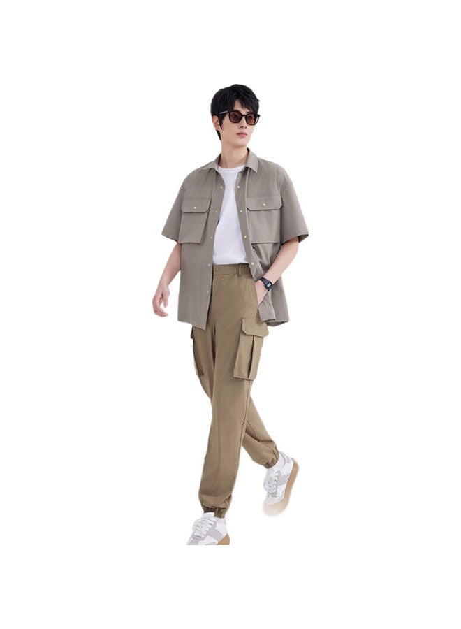 JD.com Men'S Casual Pants Work Pants With Cuffed Legs Cool And Water Repellent Pants For Men Summer Outdoor Climbing Khaki Green Xxl - Image 3