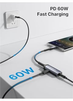 JSAUX USB C to 3.5mm Headphone and Charger Adapter, 2-in-1 AUX Mic Jack with PD 60W Fast Charging, USB C to Aux Adapter for Earphones iPhone 15/Pro/Plus/Pro Max, iPad, Samsung S24/S24+/S23/S22-  - Image 3