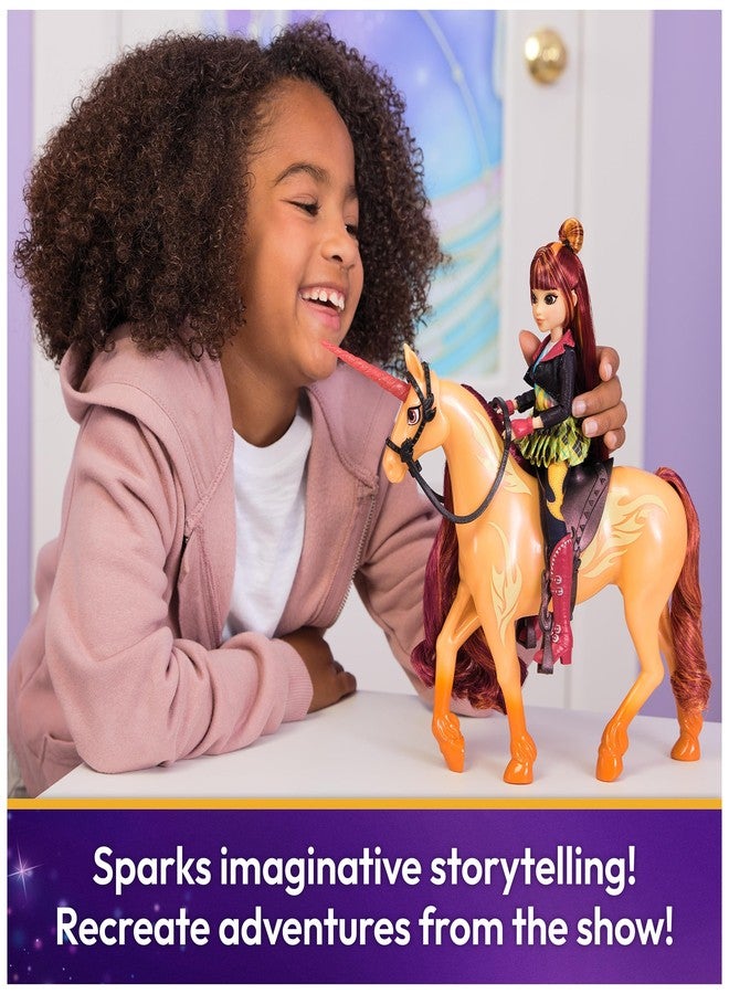 Unicorn Academy أكاديمية يونيكورن، سيندر مع ملحقين للركوب، 11 بوصة، متوافقة مع دمى فالنتينا وألعاب يونيكورن للبنات من عمر 4 سنوات فما فوق - Image 5
