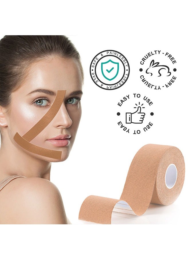 Elaimei Facial Myofascial Lift Tape Face Lift Stickers, Face Toning Tape Anti Freeze Anti Wrinkle Belts Patche, Neck Lift Tape Unisex For Firming and Tightening 2.5cm*5m  - Image 5