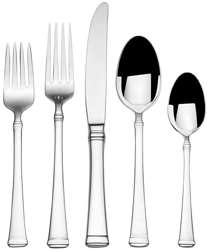 Mikasa Harmony Silverware Set for 12 65Piece 1810 Stainless Steel Flatware Set with Flared Handles Dishwasher Safe Cutlery Set Elegant Dining Utensils - Image 1