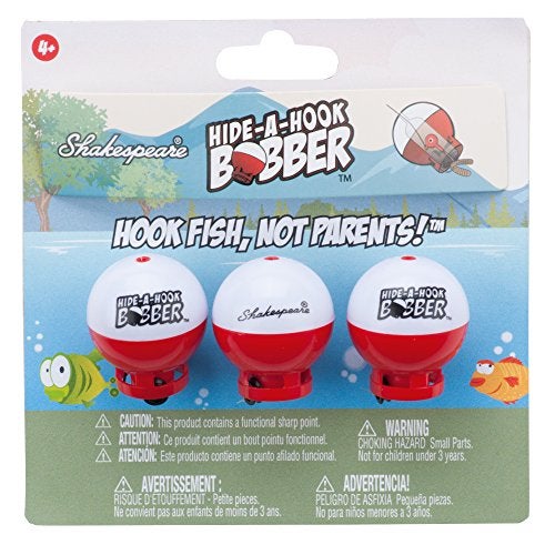 Shakespeare Hide-A-Hook Bobber, 3-Pack, Weighted Fishing Bobbers for Kids, Easy Long-Distance Casting, Weedless Design Prevents Snags, Pre-Rigged for Easy Fishing - Image 1