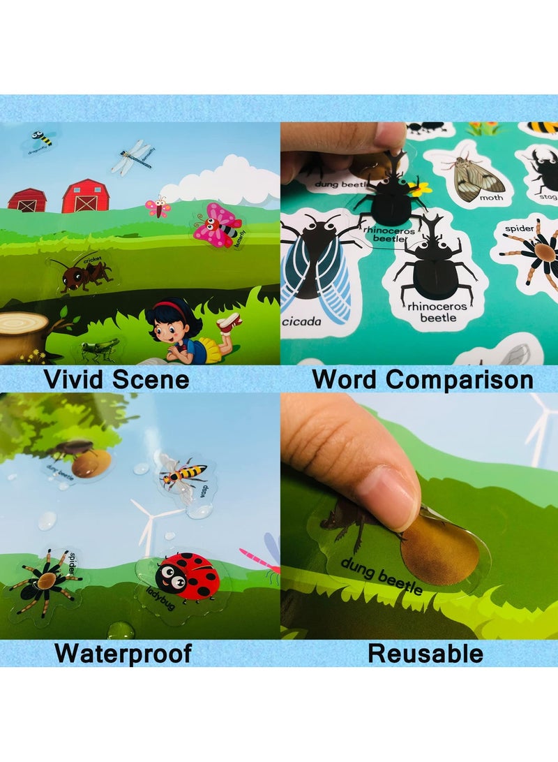 general Reusable Activity Sticker Learning Toys for Kids, Early Education Book Puzzle (Insect) - Image 2