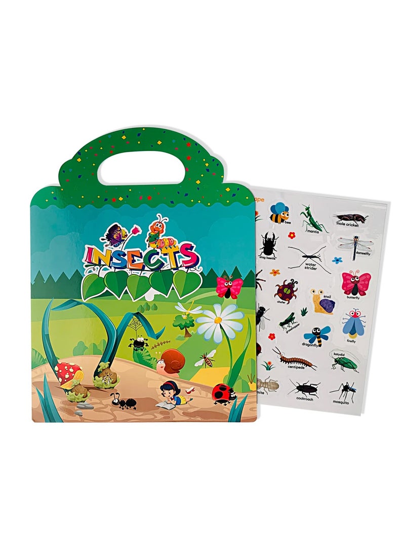 general Reusable Activity Sticker Learning Toys for Kids, Early Education Book Puzzle (Insect) - Image 1