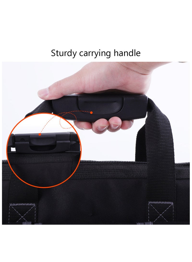 Wide Mouth Tool Bag with Water Proof Molded Base,Wide Mouth Tool Tote Bag,Waterproof Tool Organizer Bag for Men with Adjustable Shoulder Strap - Image 4