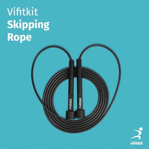 Vifitkit VFK by Xtrim Skipping Rope for Men and Women, Jump Rope With Adjustable Height for Exercise, Gym, Sports, Lightweight, Tangle-Free Design (Black) - Image 4