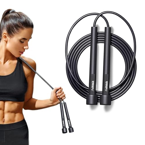 Vifitkit VFK by Xtrim Skipping Rope for Men and Women, Jump Rope With Adjustable Height for Exercise, Gym, Sports, Lightweight, Tangle-Free Design (Black) - Image 1