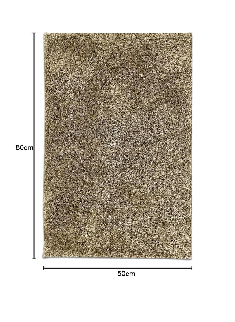 SPACES Exotica Drylon Anti Skid Stain Resistant Quick Dry Bath Mats Large (Solid, 50cmx80cm) - Light Brown  - Image 2