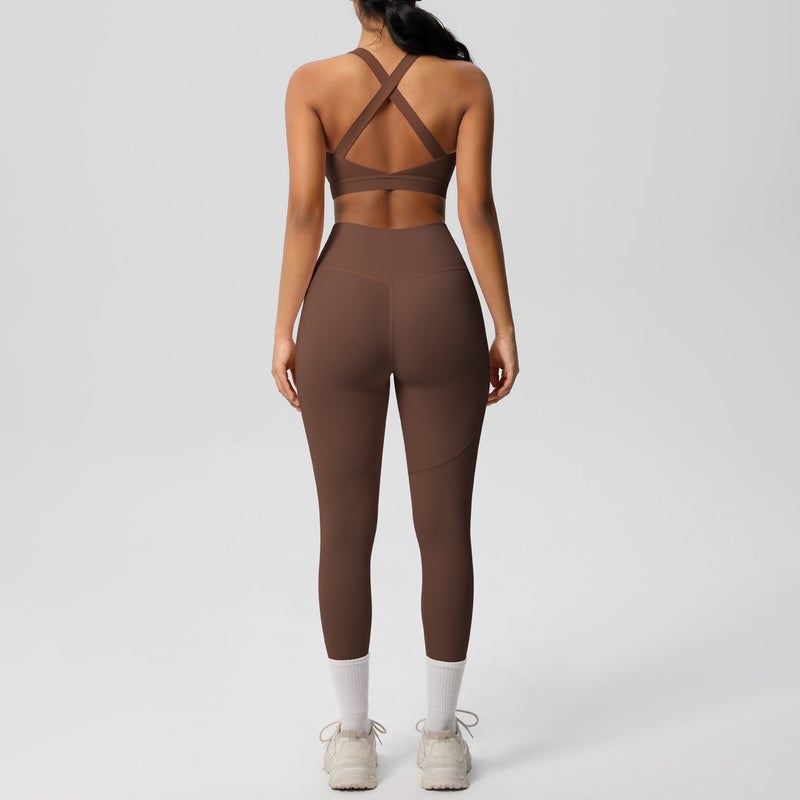 Women's Yoga Tracksuit Set - Breathable Sports Bra & Pocket Leggings - Image 4