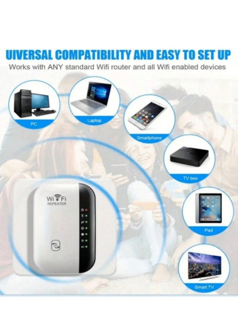 XiaoGiqi WiFi Range Extender, Wireless Repeater with Stable Signal Enhancement and 360° Full Coverage, Support 2 Modes, High-Speed Transmission, Encrypted & Secure Connection, Easy Installation & Plug and Play  - Image 2