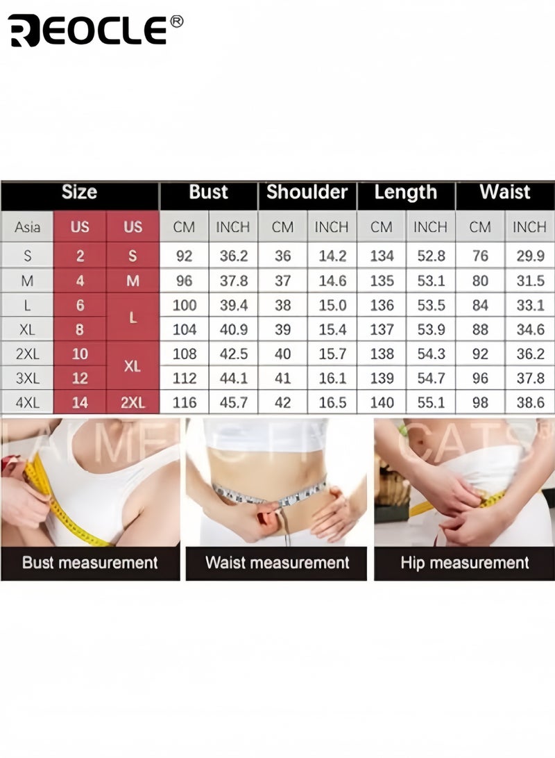 ريوكل فستان نسائي من الحرير الجليدي بطبعات برباط على الخصر، أنيق على شكل حرف A، بأكمام قصيرة، فستان ماكسي صيفي بتصميم تنورة كاملة وتصميم يشد الخصر - Image 5