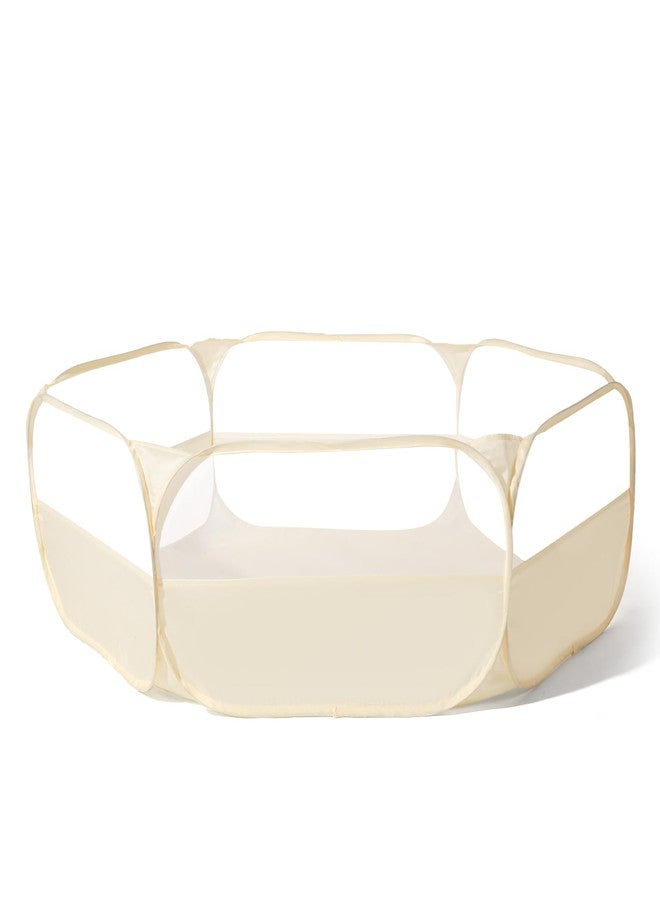 TRENDPLAY Foldable Ball Pit for Toddlers, Large Pop Up Ball Pits Kids Play Tent Crawl Playpen Ball Pool Playhouse Playpen with Storage Bag, for Boys Girls Dogs Cats Ferrets Indoor Outdoor, Beige - Image 1