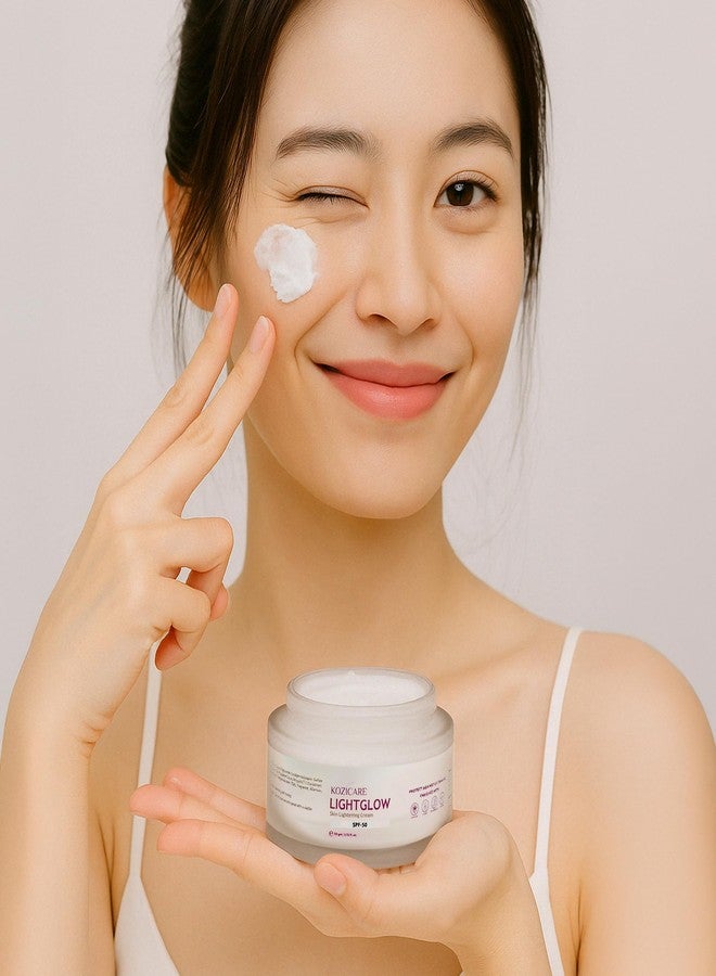 Kozicare WhiteGlow Skin Whitening And Brightening Gel | Kojic Acid Face Cream - Helps in Pigmentation Removal SPF 50 Protection | All Skin Types Women | Moisturizer Included - 50 Gm - Image 2
