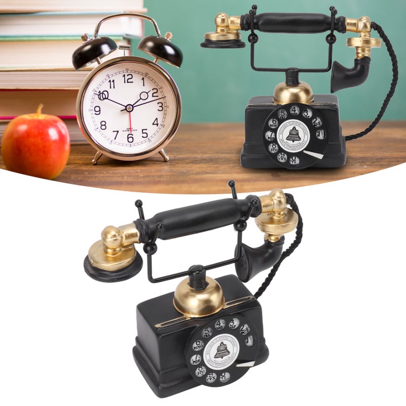 Large Retro Decorative Phone Model Resin Vintage Rotary Telephone Decor Statue Decoration for Cafe Bar Window Decor Type 14 - Image 1