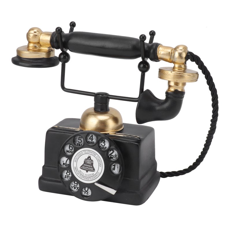 Large Retro Decorative Phone Model Resin Vintage Rotary Telephone Decor Statue Decoration for Cafe Bar Window Decor Type 14 - Image 2