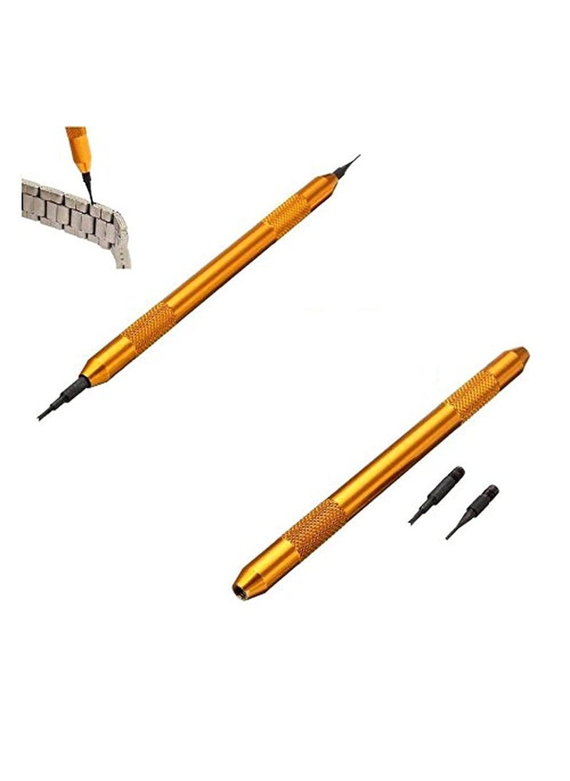 DIY Crafts Diy Crafts CTDIYHI57015 Steel Spring Bar Link Pin Remover Tool Set for Watch Wrist Bands Strap Removal Repair Fix Kit Gadget Bench Vice Gold  - Image 1