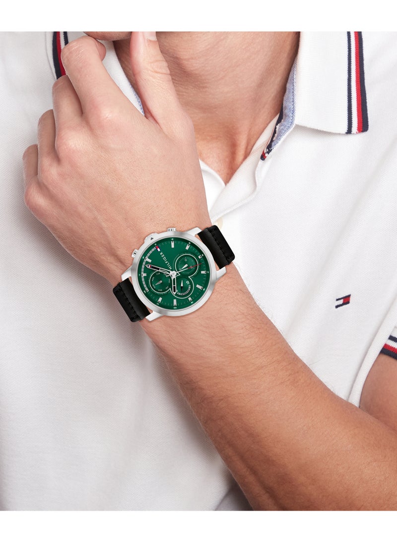 TOMMY HILFIGER ساعة رجالية دائرية أنالوج بعلبة خضراء - 1792151 - Image 4