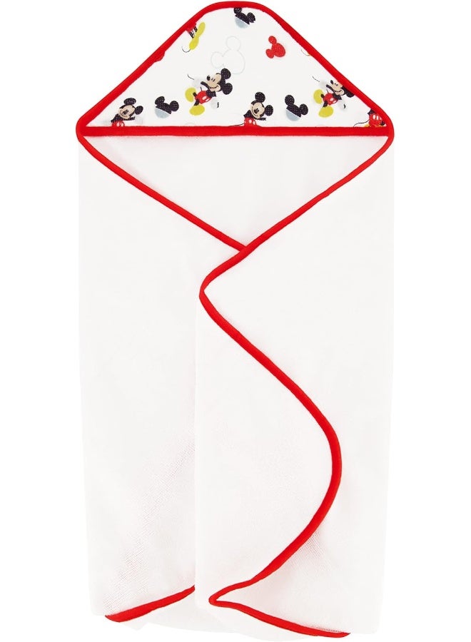 Disney Cudlie Baby Boy Mickey Mouse 2 Pack Rolled/Carded Hooded Towels in Happy Place Print - Image 4