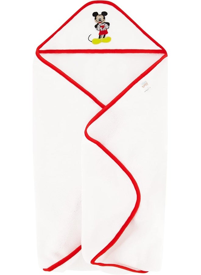 Disney Cudlie Baby Boy Mickey Mouse 2 Pack Rolled/Carded Hooded Towels in Happy Place Print - Image 3
