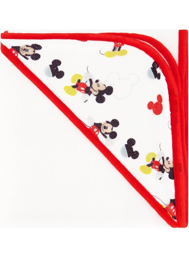 Disney Cudlie Baby Boy Mickey Mouse 2 Pack Rolled/Carded Hooded Towels in Happy Place Print - Image 5