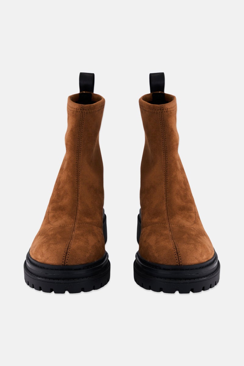 Michael Kors Women Medium  Comet Lug Slip On Ankle Boots, Brown  - Image 3