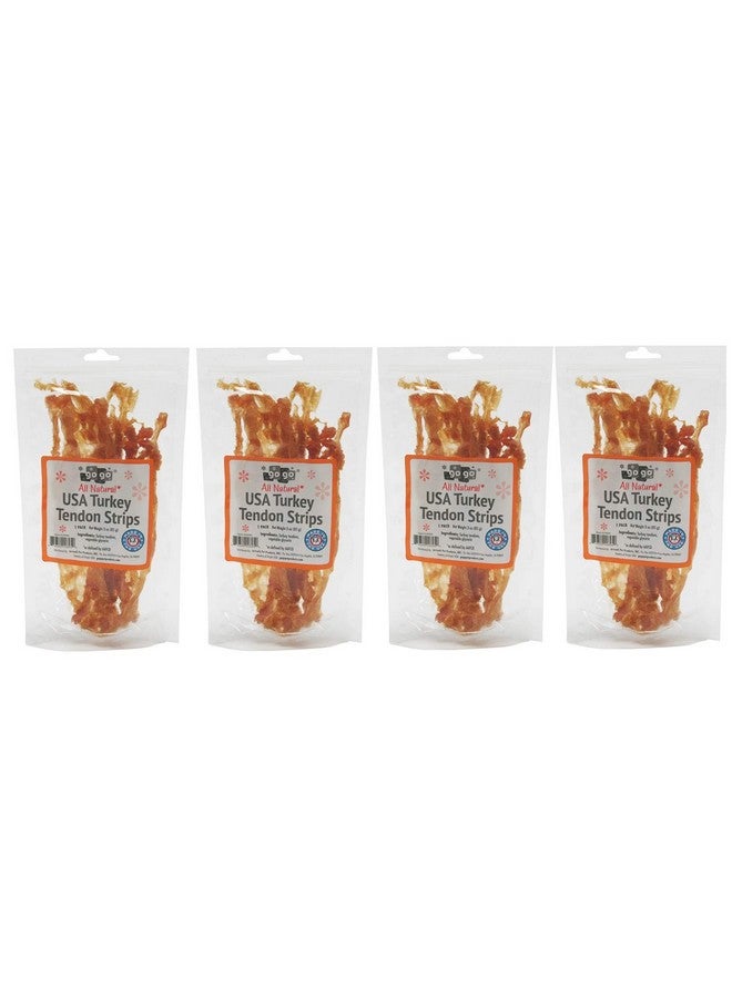 GOGO 3Oz Turkey Tendon Strips Dog Chew Treats Sourced And Made In The Usa  4 Pack - Image 1