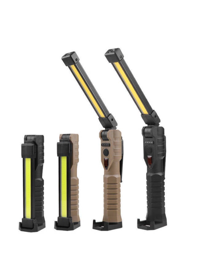 Loquat WL08 Folding Work Lamp Double-sided COB Strong Light Flashlight LED Auto Repair Inspection Strong Magnet Three Light Source Emergency-Color:WL08 Khaki - Image 3