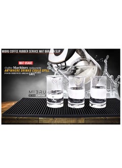 MIBRU Dish Drying Silicone Coffee Rubber Bar Service Spill Mat Black 20 x 40cm  - Image 4