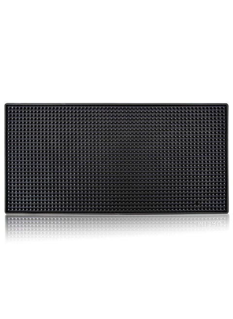 Dish Drying Silicone Coffee Rubber Bar Service Spill Mat Black 20 x 40cm