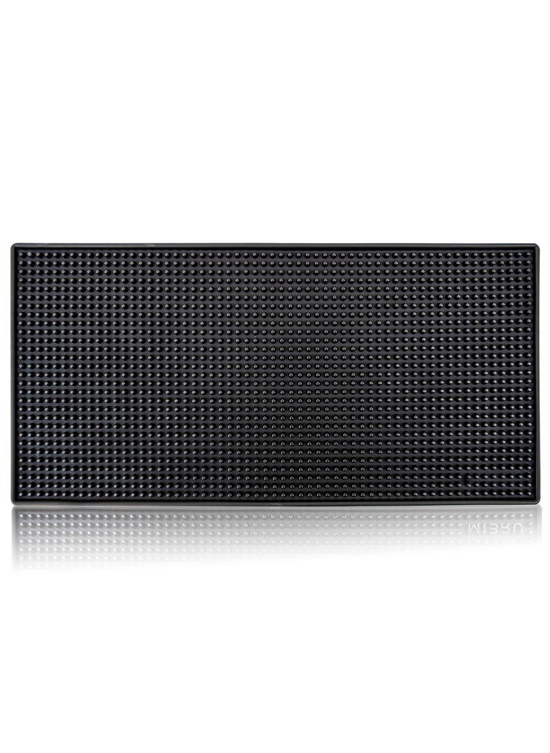 Dish Drying Silicone Coffee Rubber Bar Service Spill Mat Black 20 x 40cm
