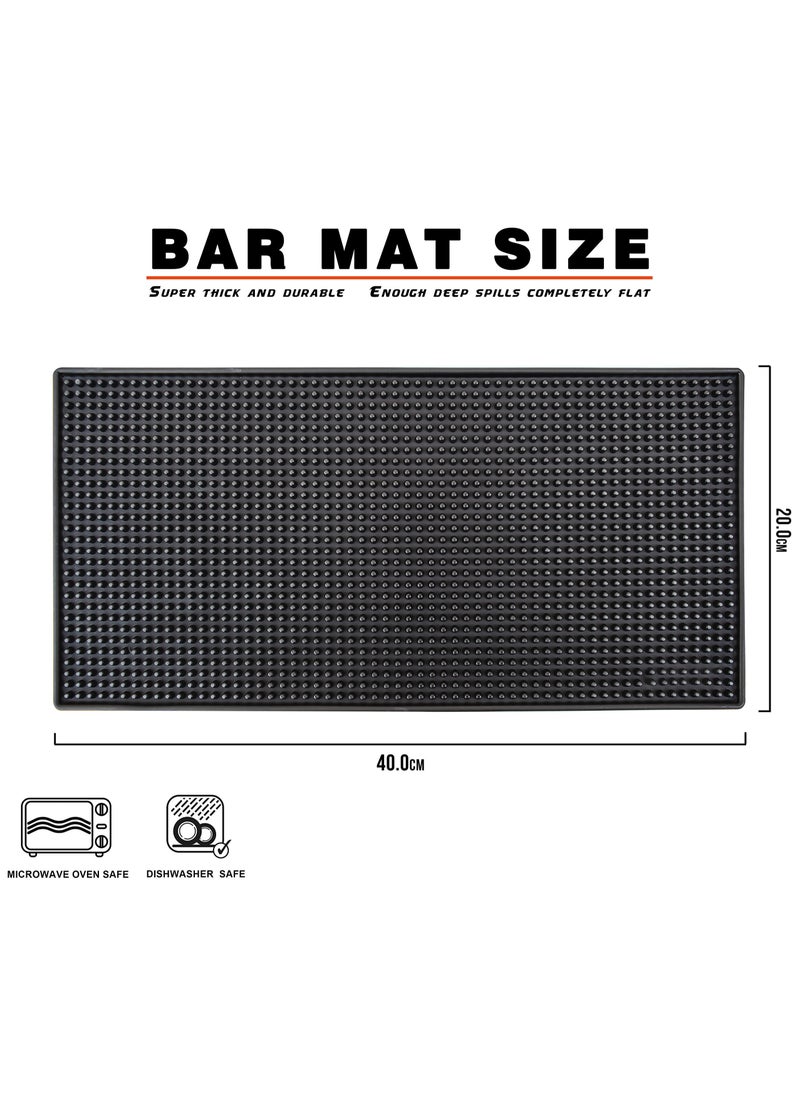 Dish Drying Silicone Coffee Rubber Bar Service Spill Mat Black 20 x 40cm