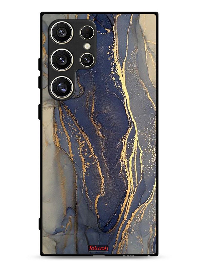 Tolwak Samsung Galaxy S24 Ultra 5G Protective Case Cover Gliter Marble Pattern - Image 1