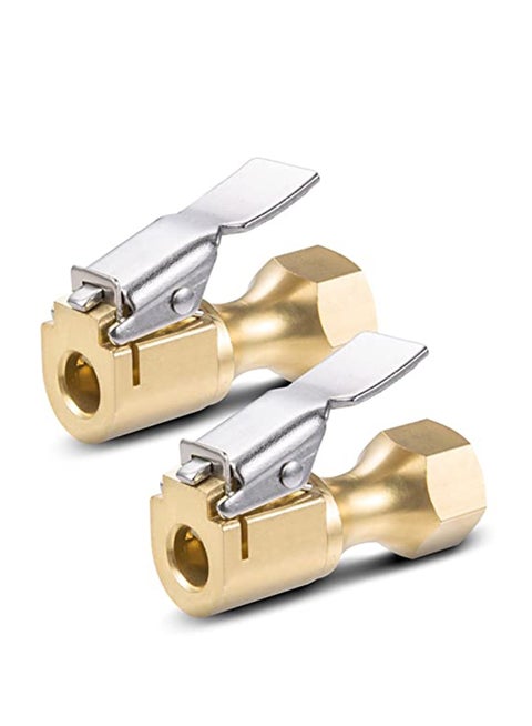 Air Chuck Durable, Convenient use,  Twist-on Tire Chuck Clip-on Air Chuck, Heavy Duty Closed Flow Lock on Tire Chuck with Clip for Inflator Gauge Compressor Accessories, Yellow