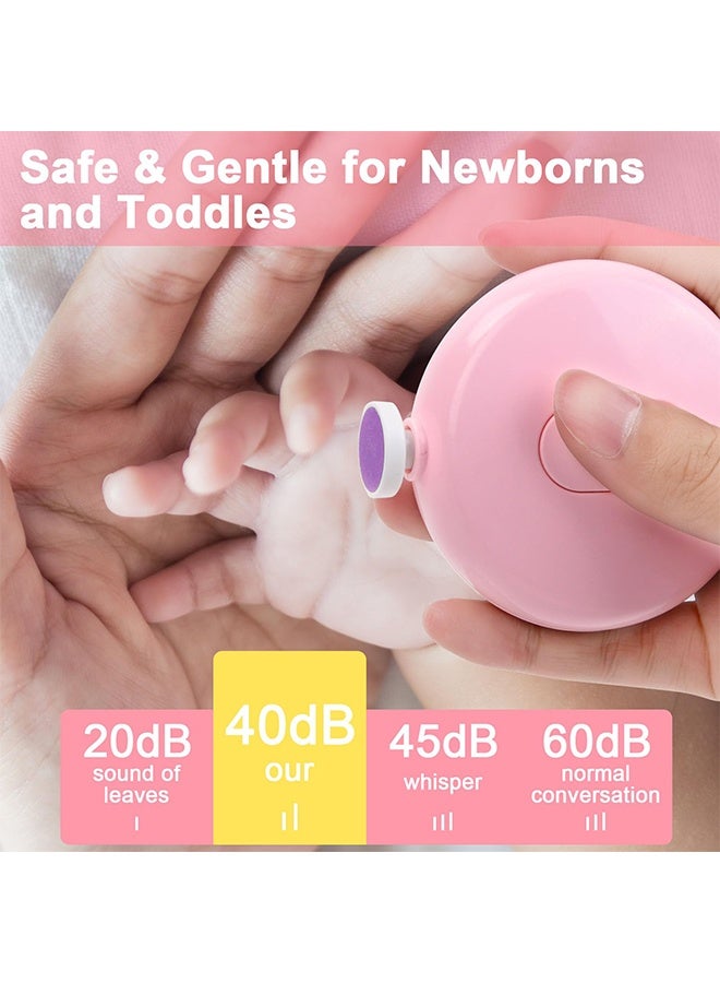 1 Pack 1 Pc Pink 6 in 1 Battery Operated Electric Baby Nail Trimmer Manicure Set, Electric Baby Nail File & Clippers, Trim & Polish Grooming Kit, Battery Not Included - Image 3