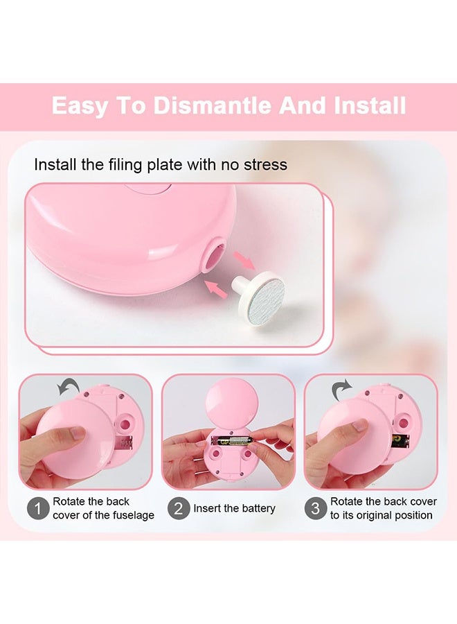 1 Pack 1 Pc Pink 6 in 1 Battery Operated Electric Baby Nail Trimmer Manicure Set, Electric Baby Nail File & Clippers, Trim & Polish Grooming Kit, Battery Not Included - Image 5