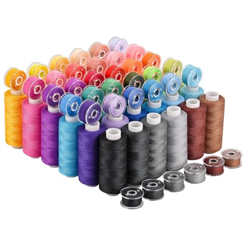 AOFITOA 72 pcs Sewing Thread Kit 36 Colors 400yd Polyester Thread with Matched 36 Colors Bobbins Thread for Sewing for Hand Sewing Machine Emergency and Travel DIY and Home - Image 1