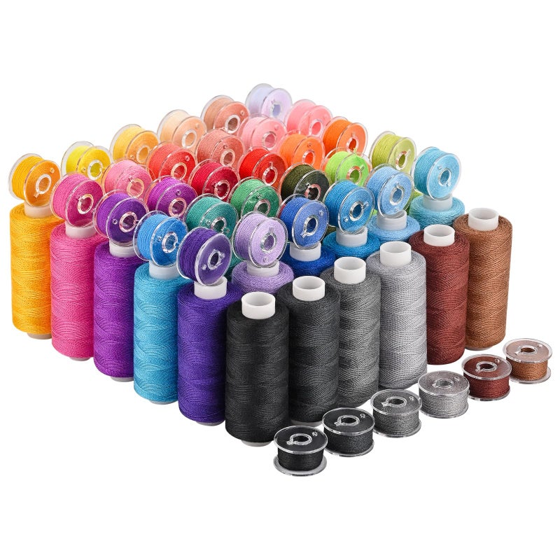AOFITOA 72 pcs Sewing Thread Kit 36 Colors 400yd Polyester Thread with Matched 36 Colors Bobbins Thread for Sewing for Hand Sewing Machine Emergency and Travel DIY and Home - Image 2