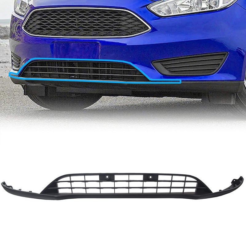 ECOTRIC Front Bumper Valance Lower Grill Compatible with 2015-2018 Ford Focus F1EZ17626A Lower Lip Chin Grill Grille Spoiler Panel - Image 1