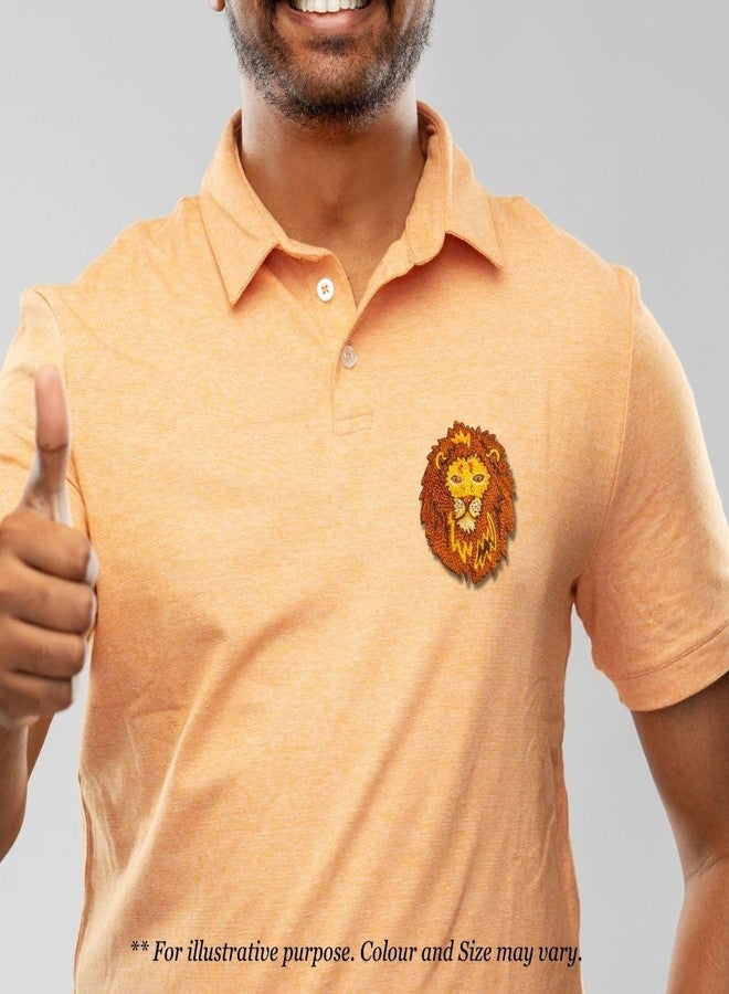 Abeo Handmade Lion Brooch for Women and Men | Embroidered Lapel Pin for Valentine’s Day Jackets Shirts Bags and Cloths Accessories | Stylish Fashionable Badge Pins, 5-6 cm (Brown, Yellow) - Image 4