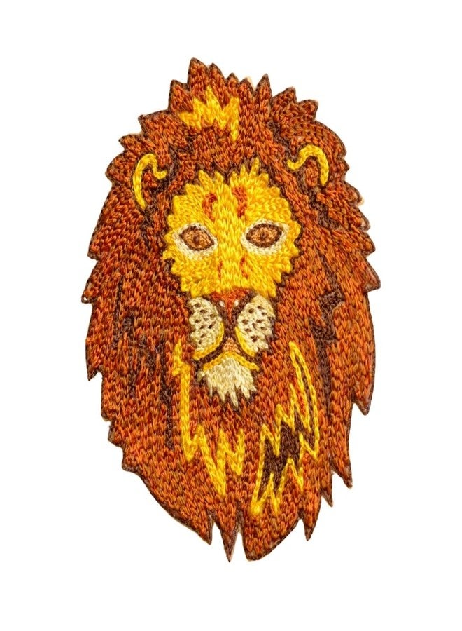 Abeo Handmade Lion Brooch for Women and Men | Embroidered Lapel Pin for Valentine’s Day Jackets Shirts Bags and Cloths Accessories | Stylish Fashionable Badge Pins, 5-6 cm (Brown, Yellow) - Image 2
