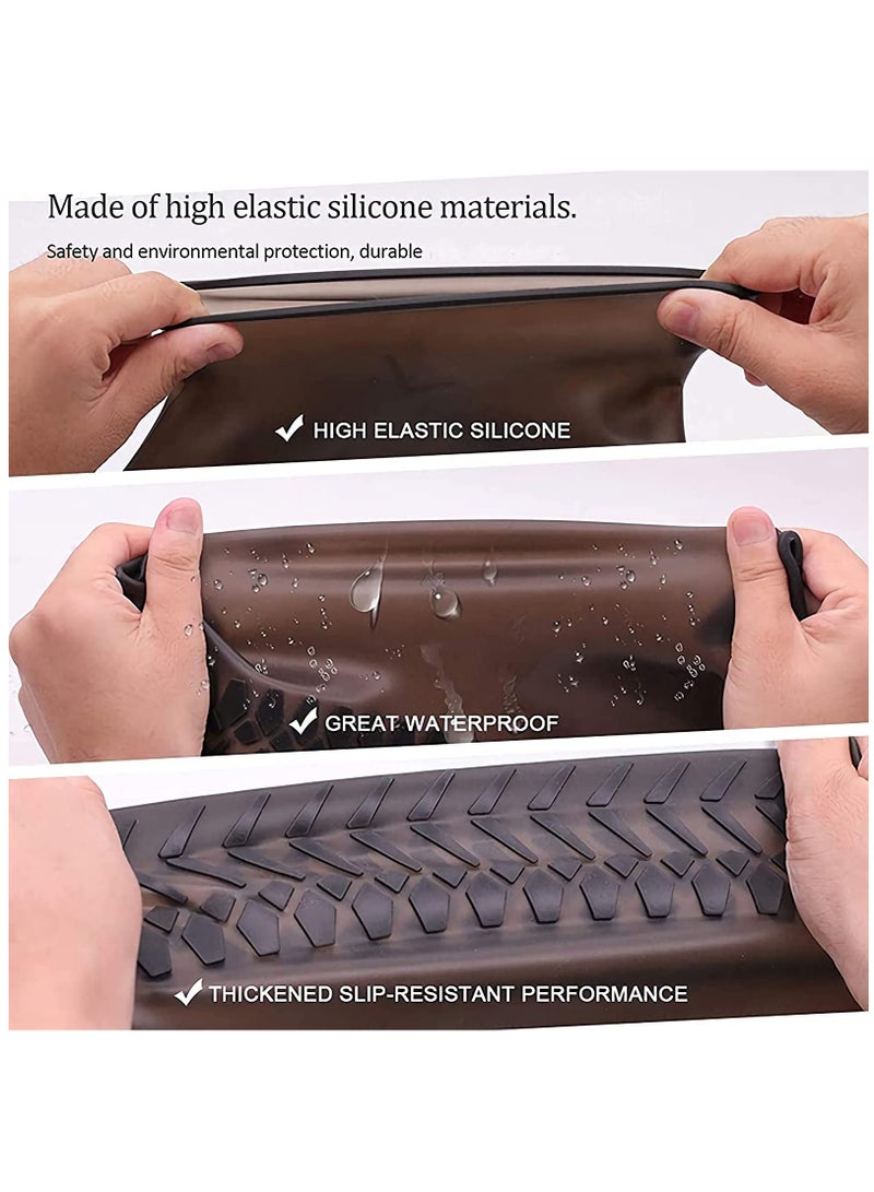 Zikra Waterproof silicone rain boot cover, non-slip, waterproof, reusable, retractable, foldable, suitable for children, men, and women riding outdoor protection. (3pairs, S, M, L) - Image 3