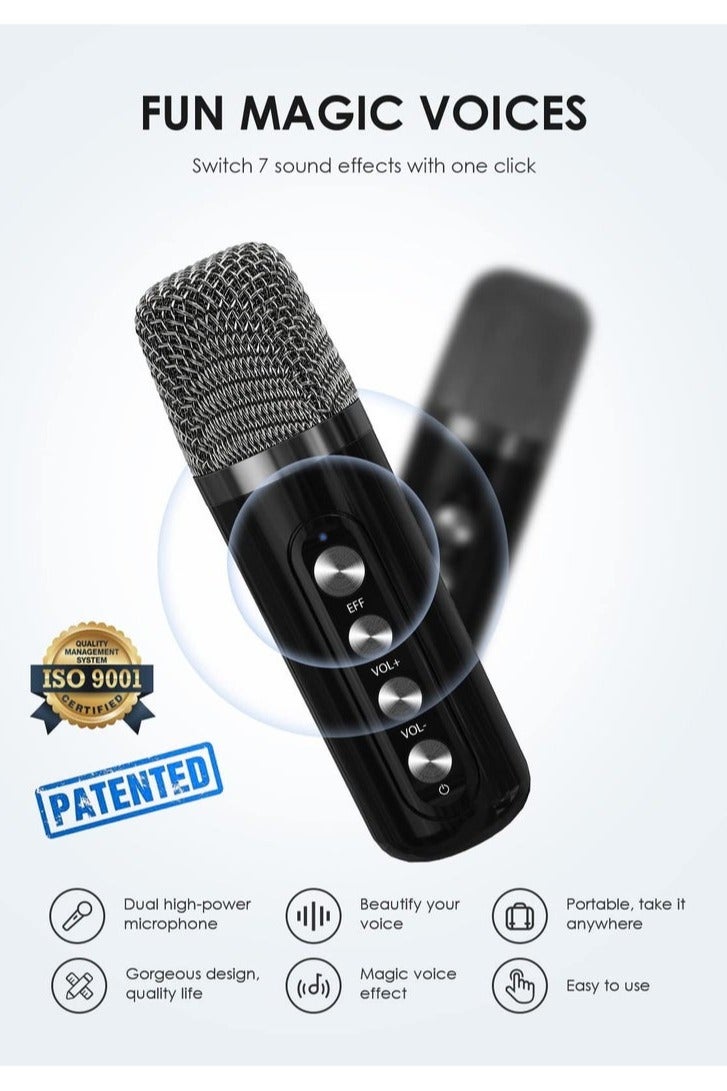 سو.يوسد جهاز كاريوكي محمول بنظام مكبر صوت بلوتوث PA مع 2 ميكروفونات لاسلكية UHF، يدعم مدخل TF/USB، AUX - Image 2