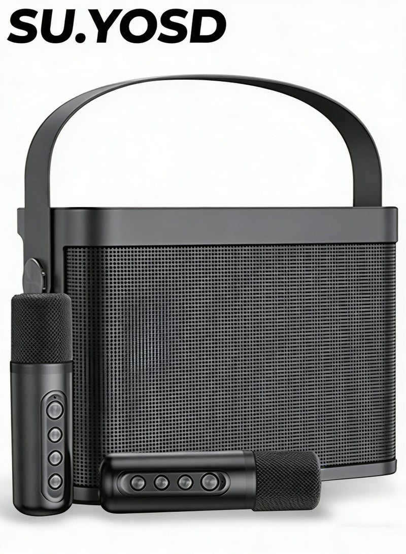 سو.يوسد جهاز كاريوكي محمول بنظام مكبر صوت بلوتوث PA مع 2 ميكروفونات لاسلكية UHF، يدعم مدخل TF/USB، AUX - Image 1