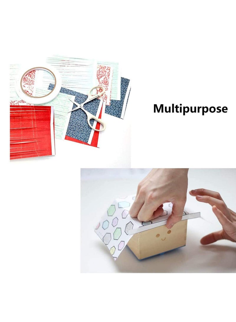 3 Rolls White Double Sided Tape Adhesive Sticky for Scrapbook DIY Craft Projects Card Making Office School Stationery Supplies