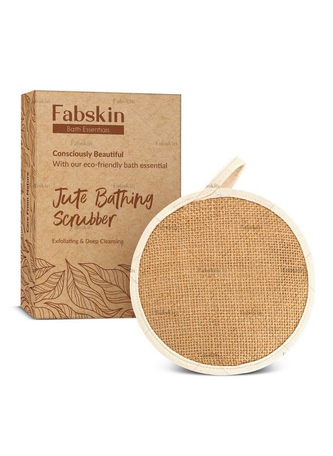 Fabskin Loofah Body Bath Scrub/Scrubber For Bathing For Men & Women Made Of Natural Organic Jute Fabric Exfoliating & Deep Cleaning  - Image 1