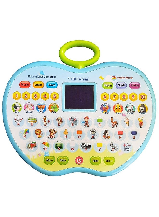 Parteet PARTEET Educational Mini Computer Toy for Kids- Apple Shape LED Display and Fun Music- Learning Alphabets, Numbers, Words, Animal and Story for Kids - Colour as per Stock  - Image 4